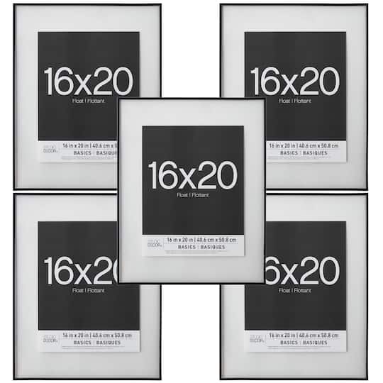 5 Pack: Black Thin 16&#x22; x 20&#x22; Float Frame, Basics by Studio D&#xE9;cor&#xAE;